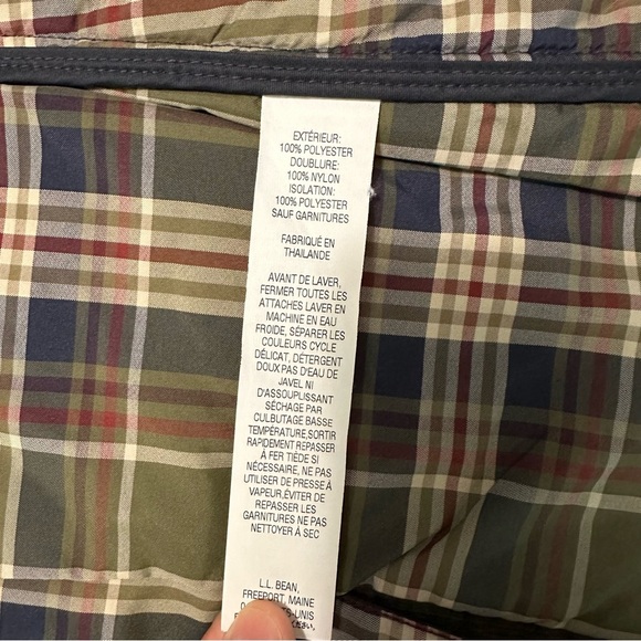 L.L. Bean Quilted Riding Jacket Plaid Lined Corduroy Trim Women’s Size XS - Picture 5 of 7
